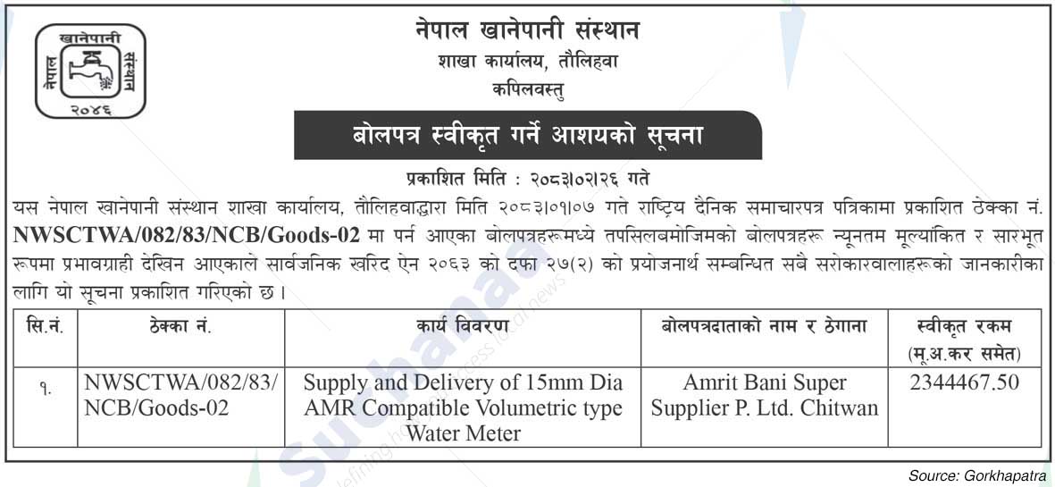 Nepal Water Supply Corporation (NSC)