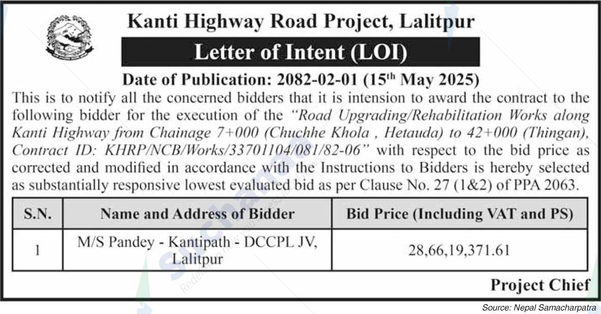 Kanti Highway Road Project