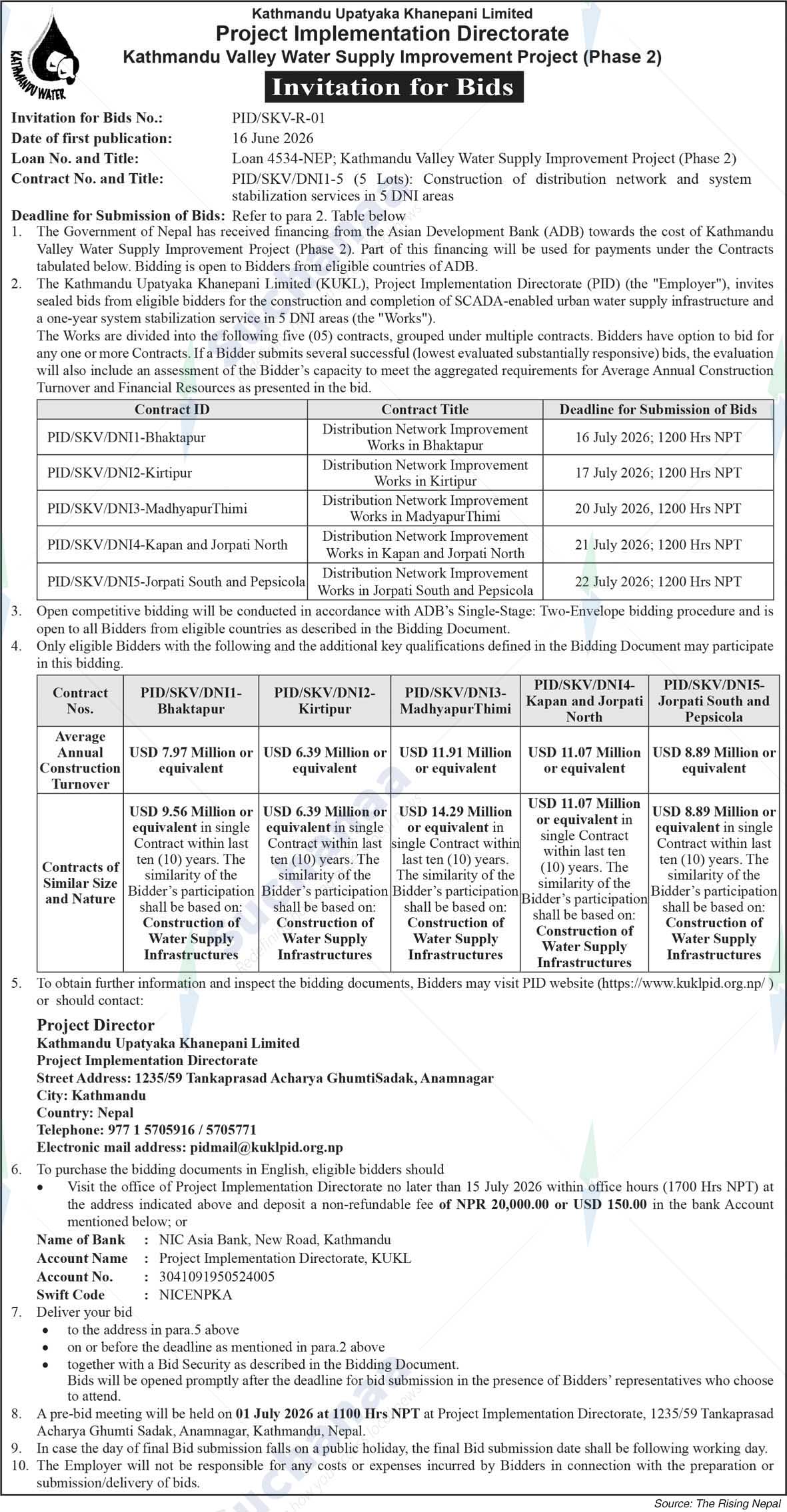 Kathmandu Valley Water Supply Improvement Project (Phase 2)