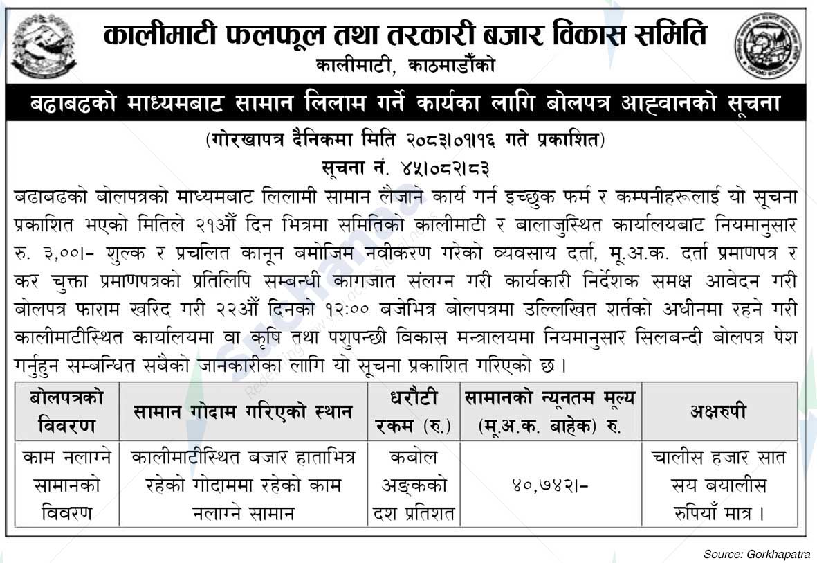 Kalimati Fruits and Vegetable Market Development Board