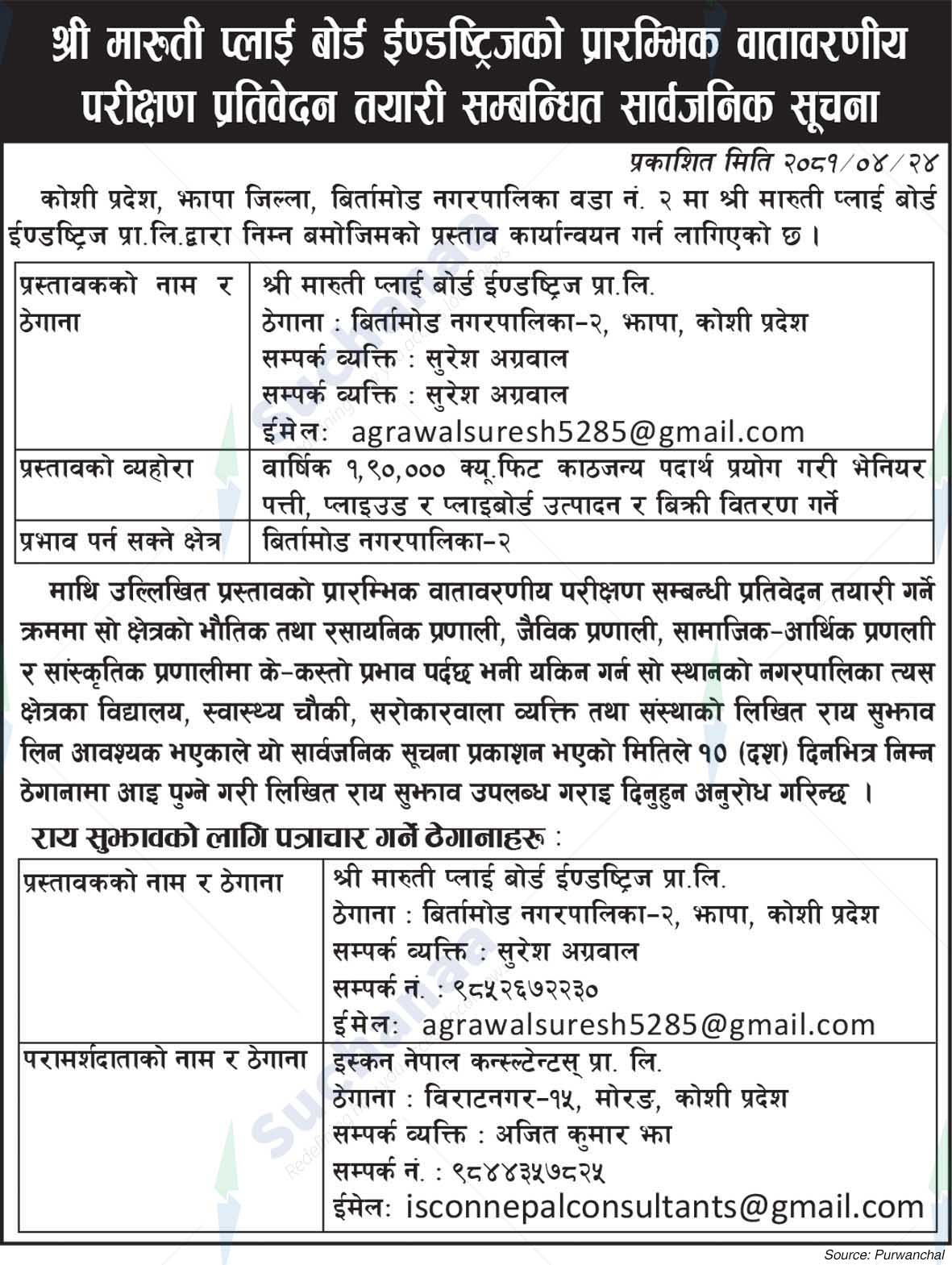 Shree Maruti Ply Board Industries Pvt. Ltd.