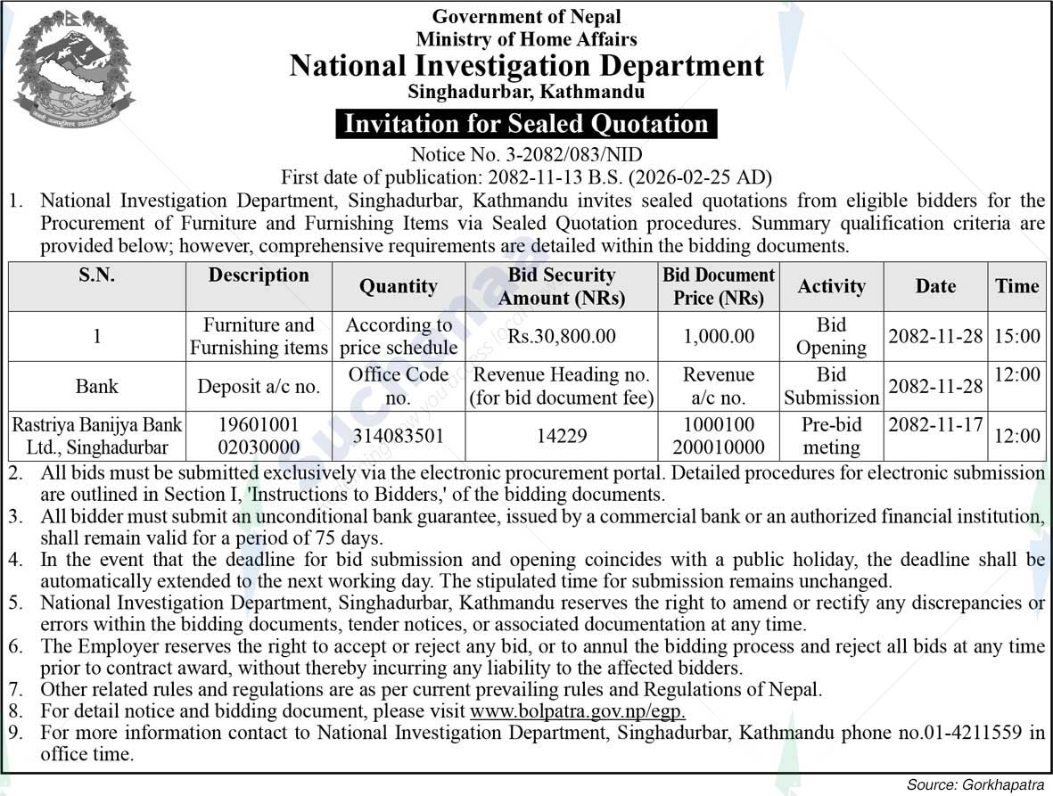 National Investigation Department