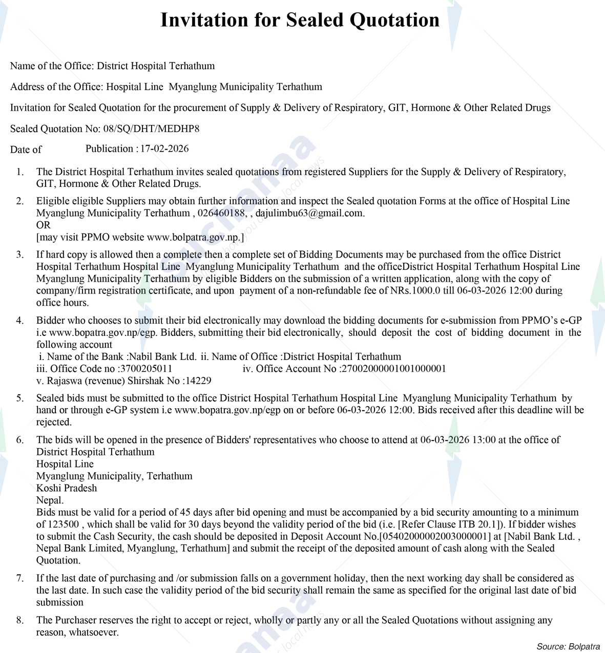 District Hospital Terhathum