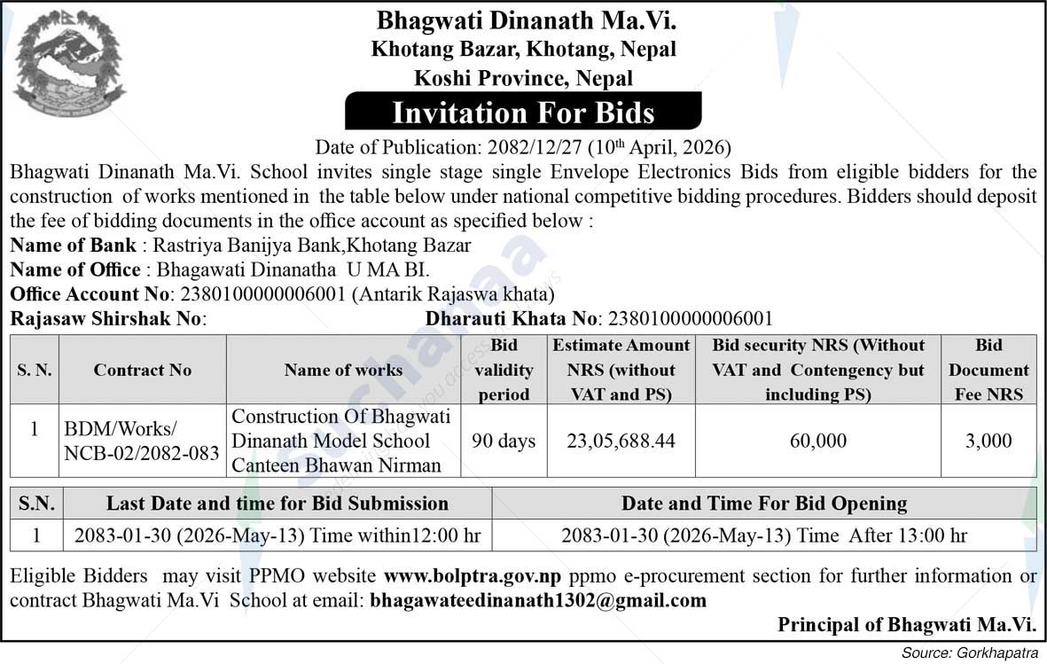 Bhagawati Dinanath Secondary School, Khotang