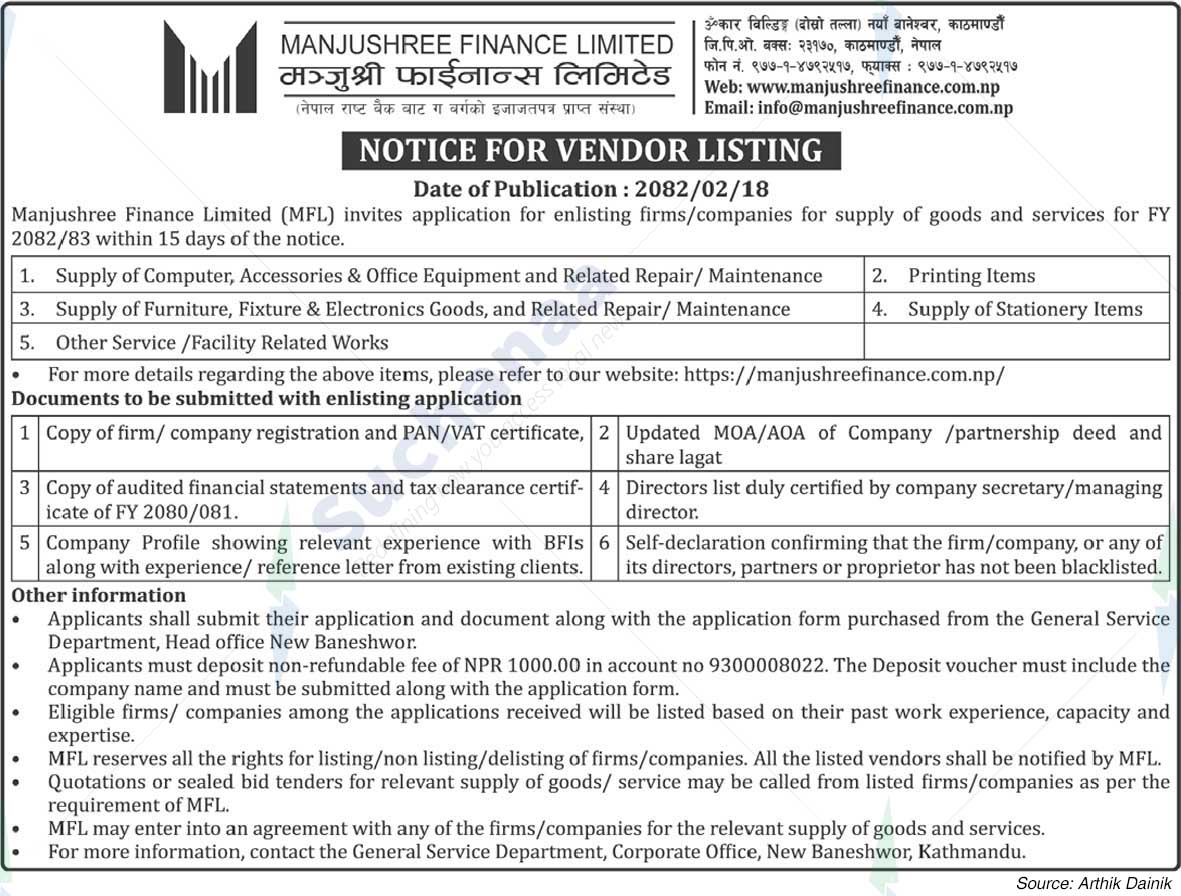 Manjushree Finance Limited