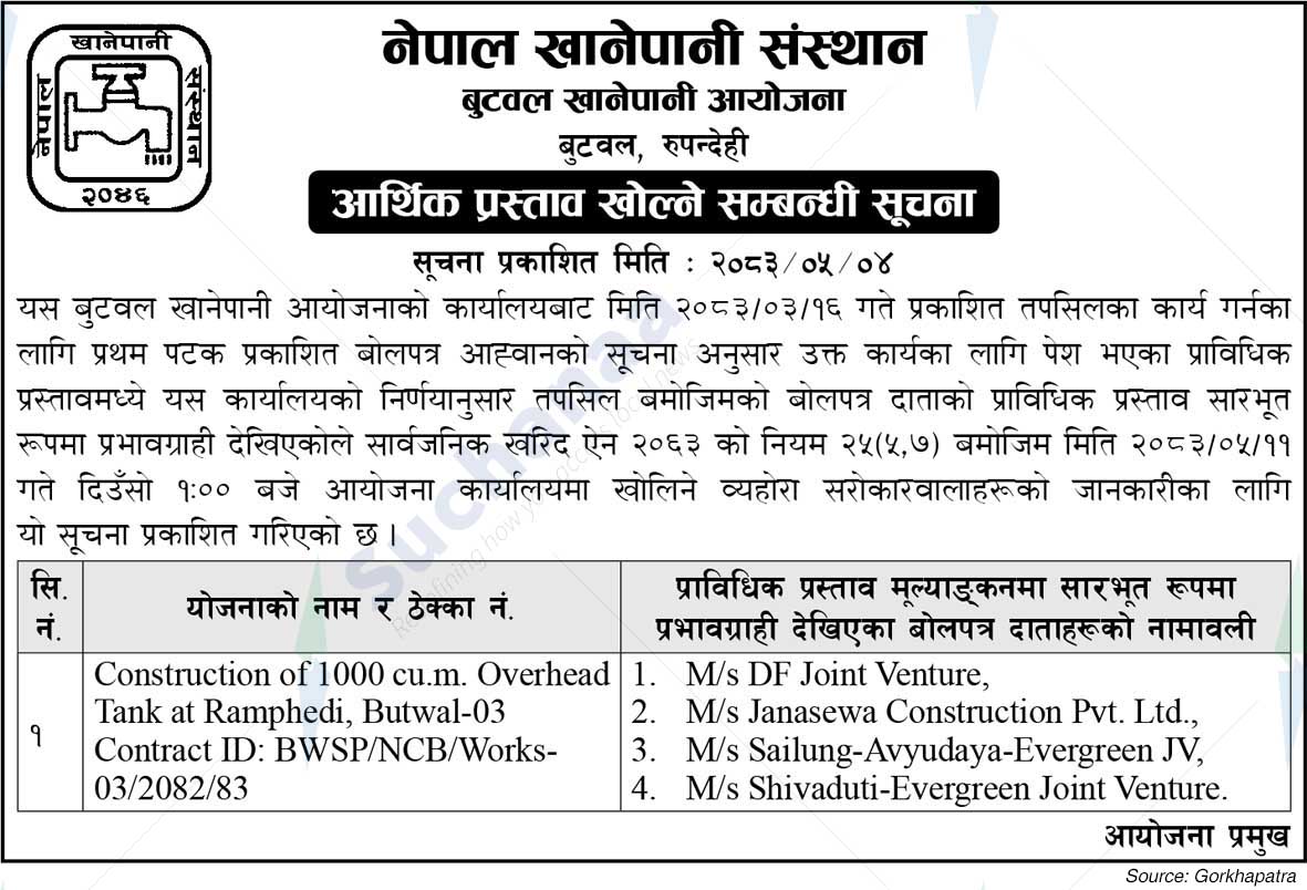 Nepal Water Supply Corporation, Butwal, Rupandehi