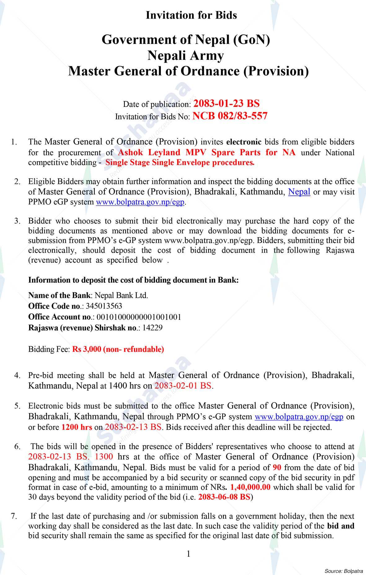 Master General of Ordnance (Provision)
