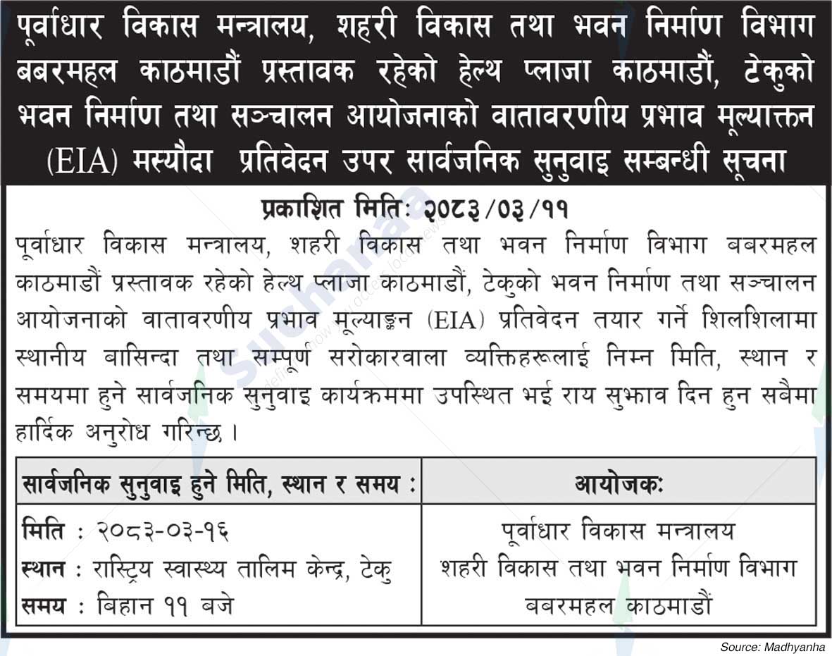 Department of Urban Development and Building Construction,