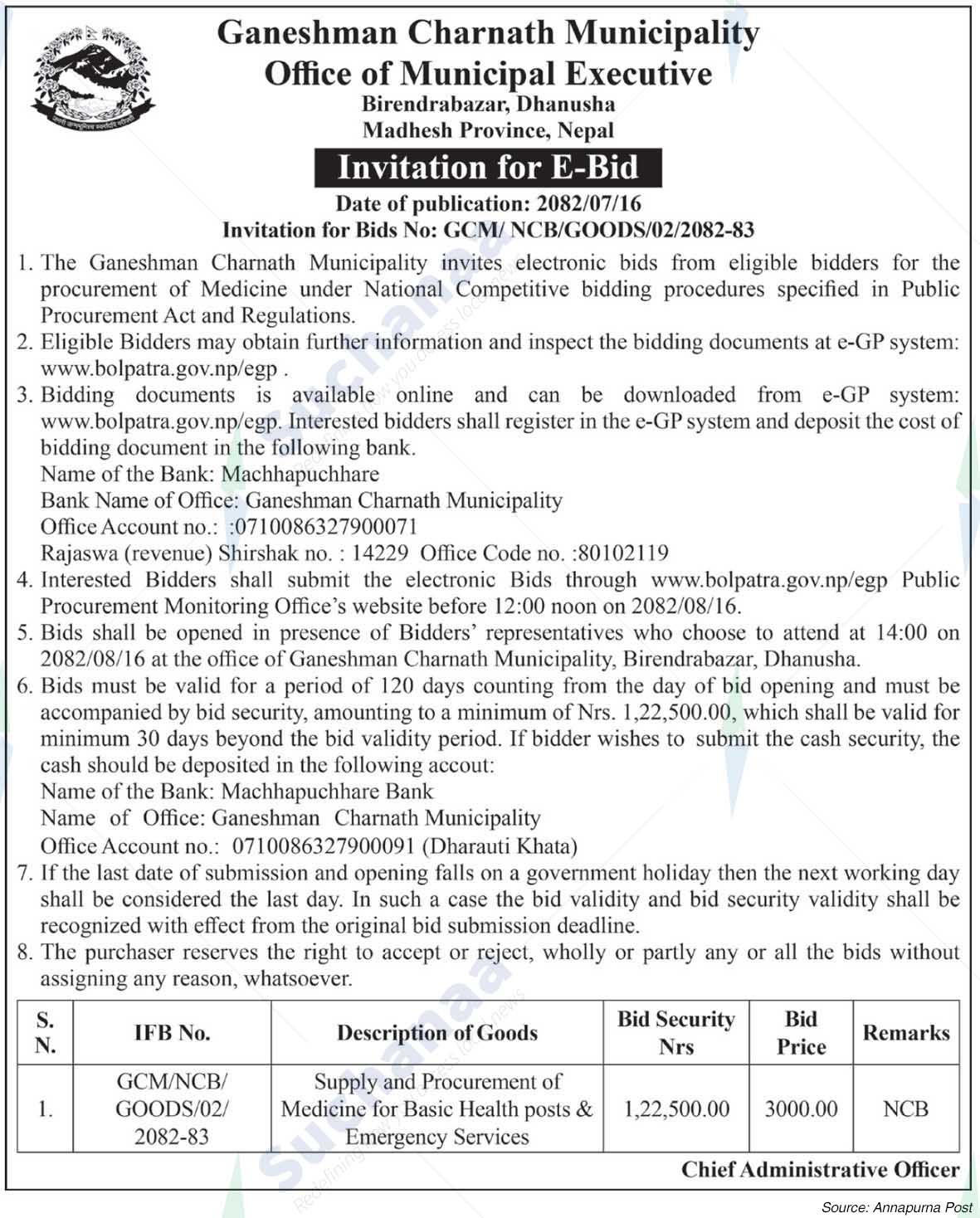 Ganeshman Charnath Municipality