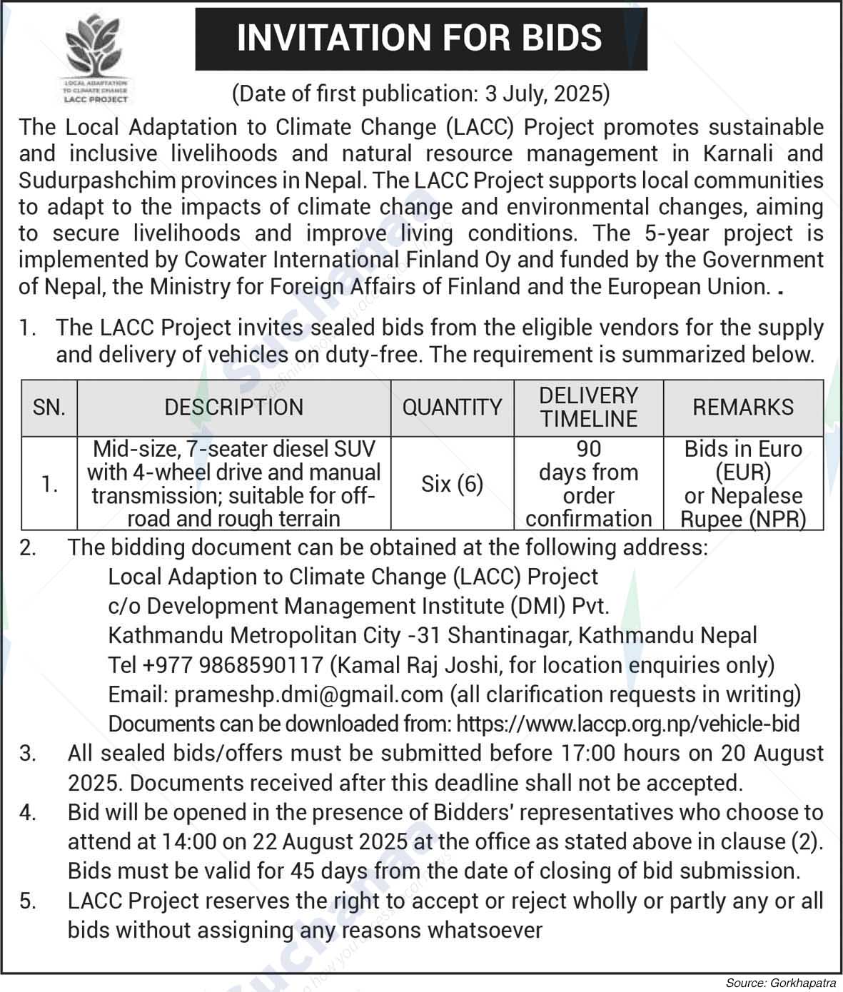 The Local Adaptation to Climate Change (LACC) Project