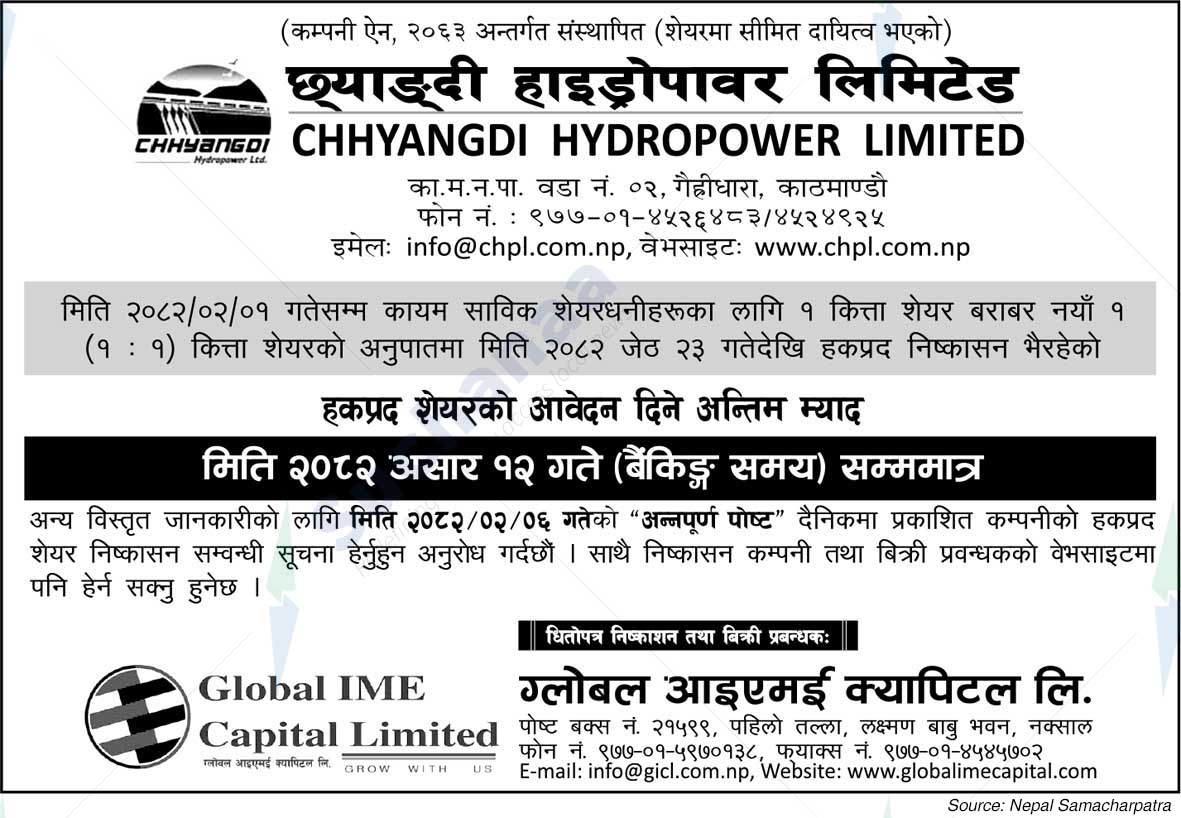 Chyangdi Hydropower Limited