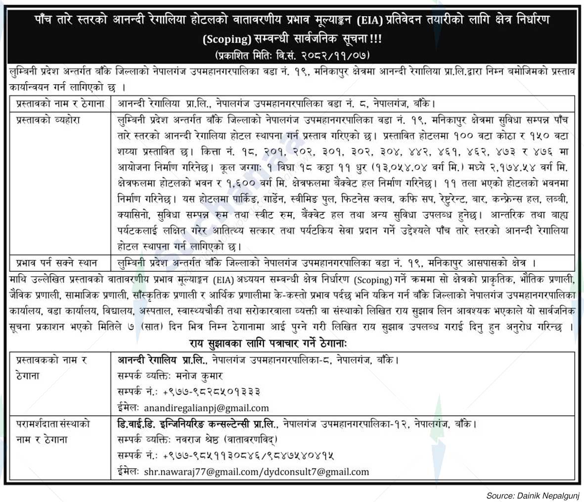 Anandi Regalia Pvt. Ltd., Banke