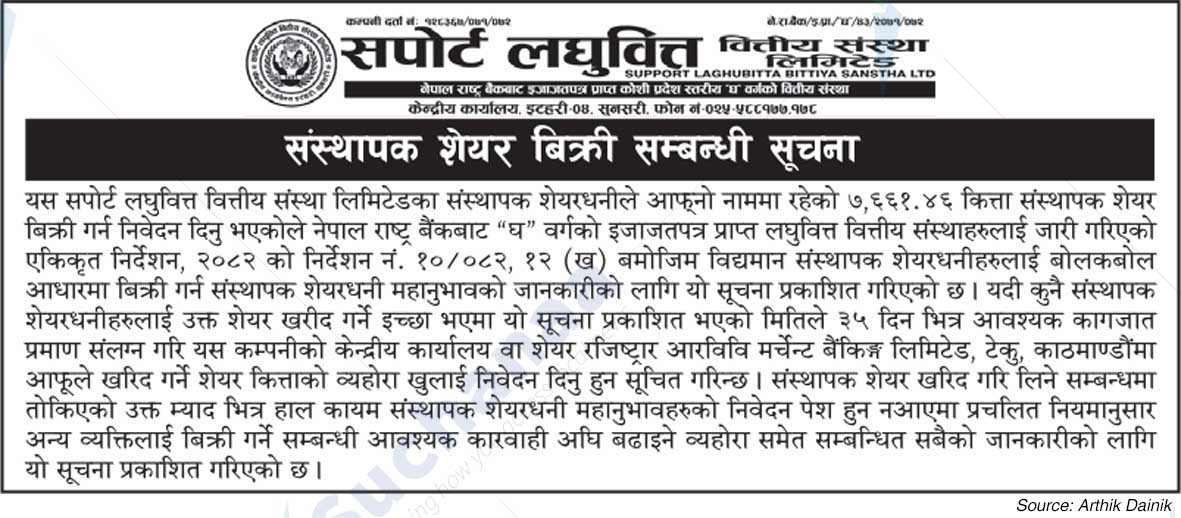 Support Laghubitta Bittiya Sanstha Ltd.
