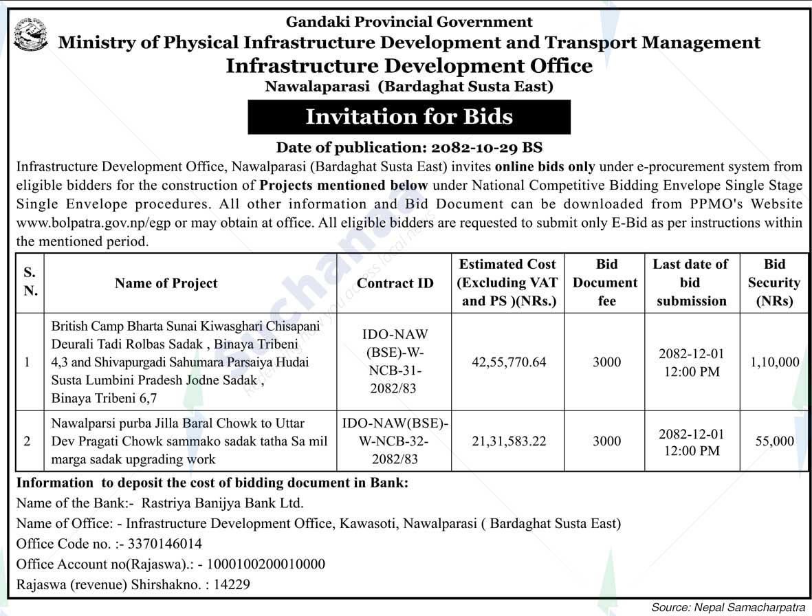 Infrastructure Development Office, Nawalaparasi (Bardaghat Susta East)