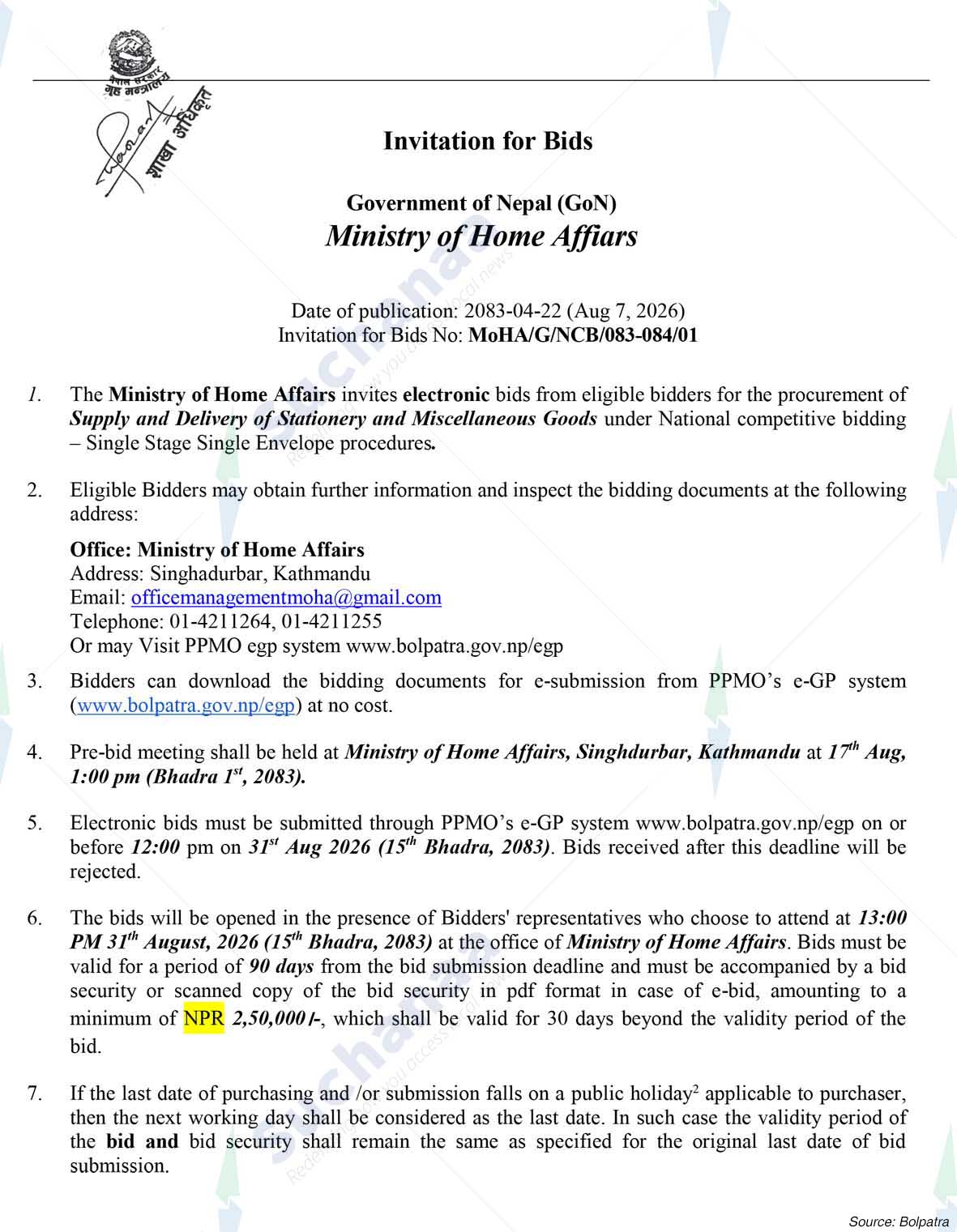 Ministry of Home Affairs