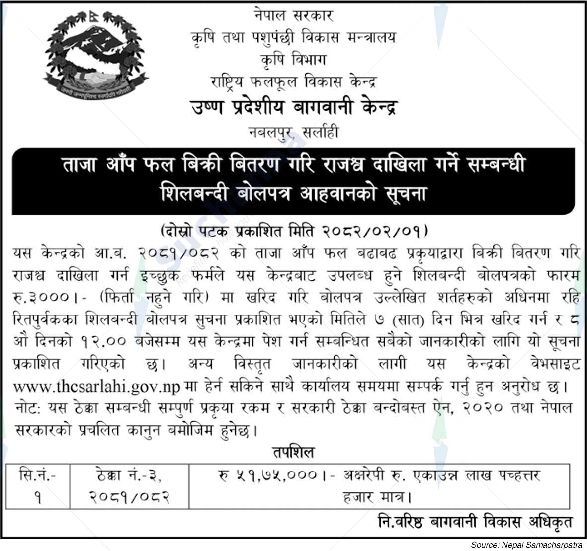 Ministry of Agriculture and Livestock Development