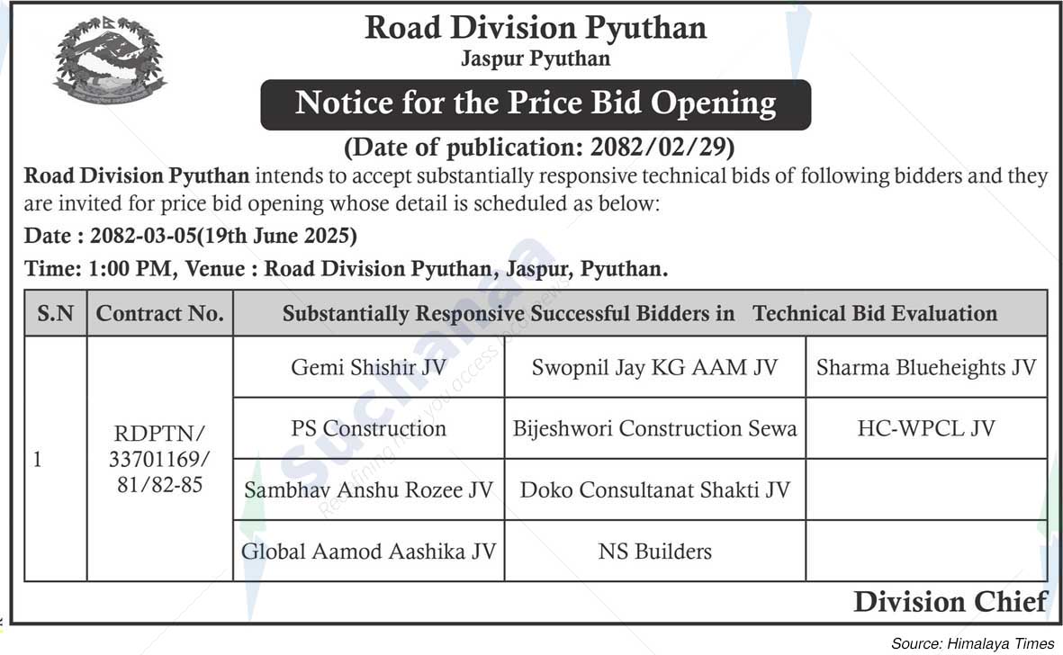 Road Division, Pyuthan