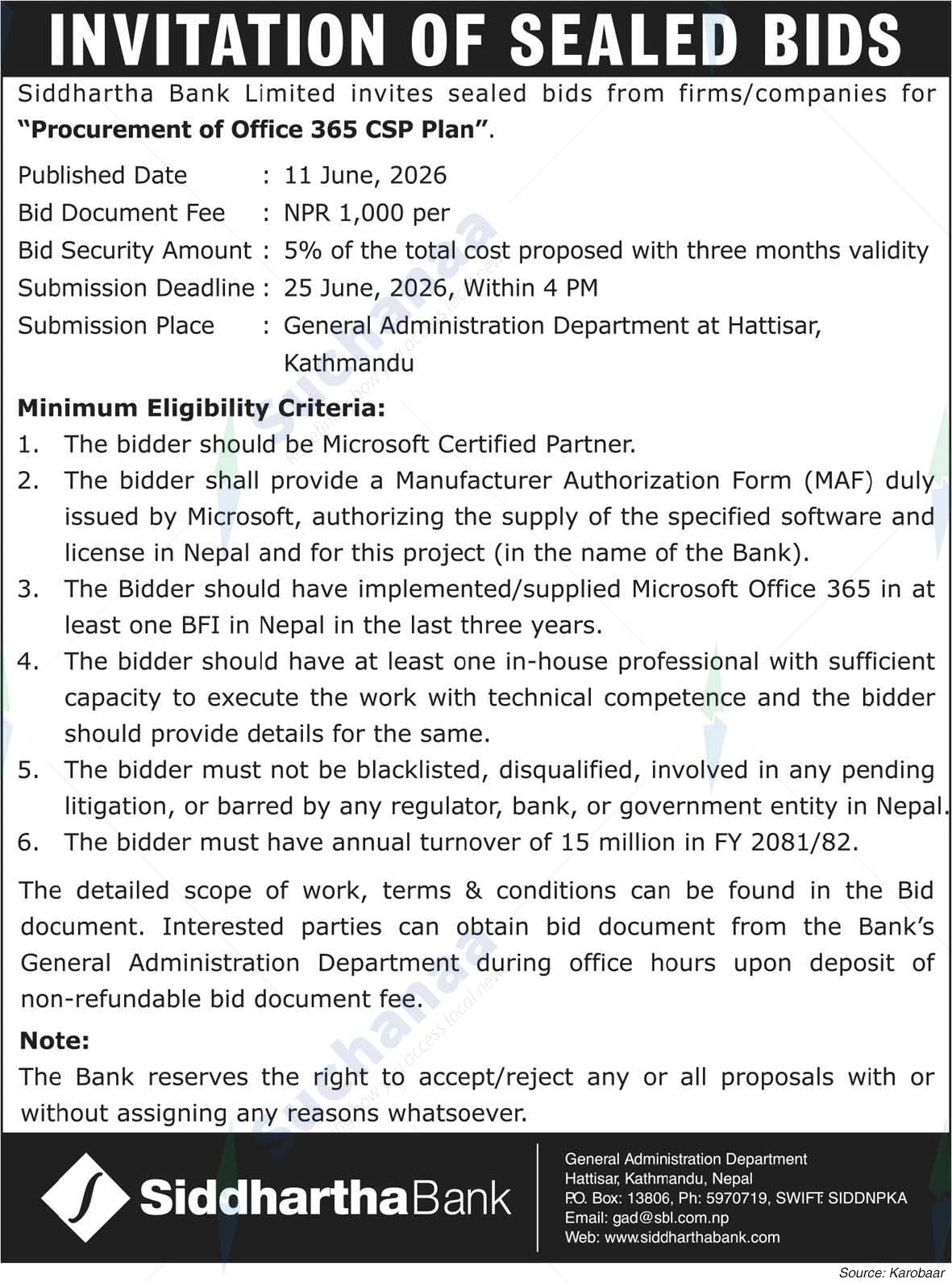 Siddhartha Bank Limited