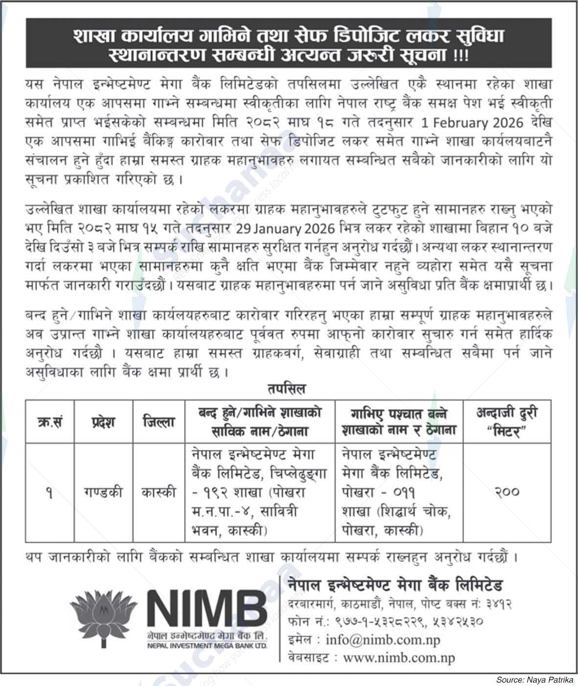 Nepal Investment Mega Bank Ltd. (NIMB)