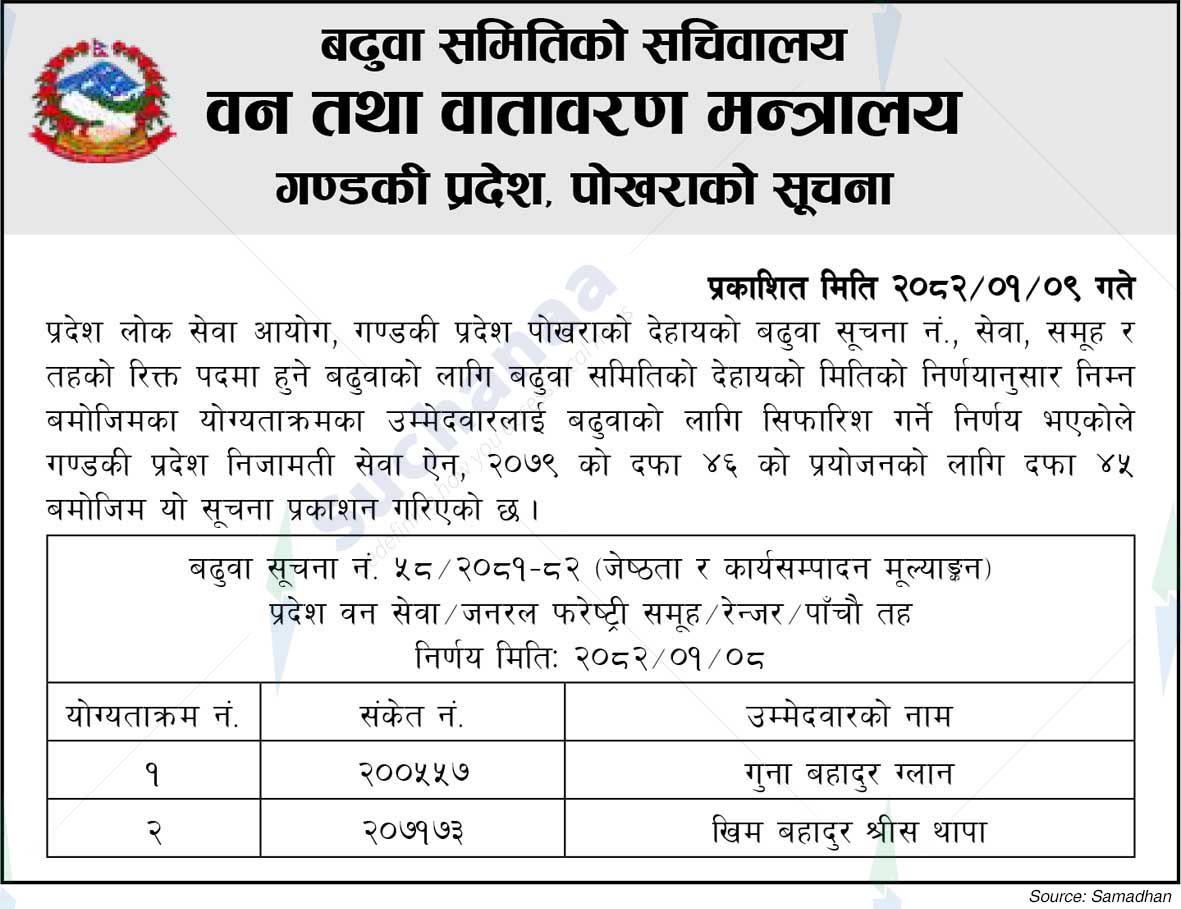 Ministry of Forest and Environment