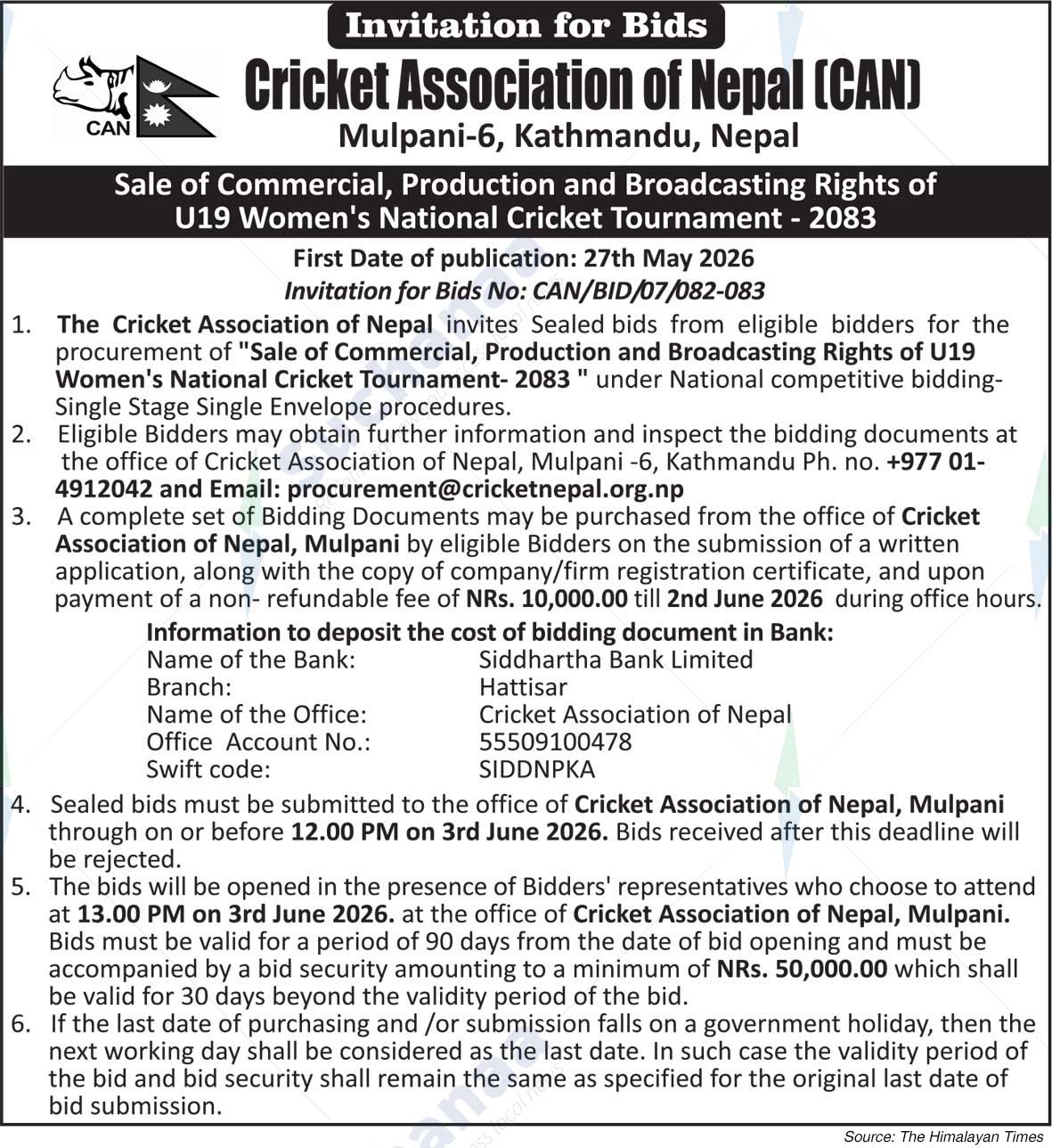 Cricket Association of Nepal (CAN)