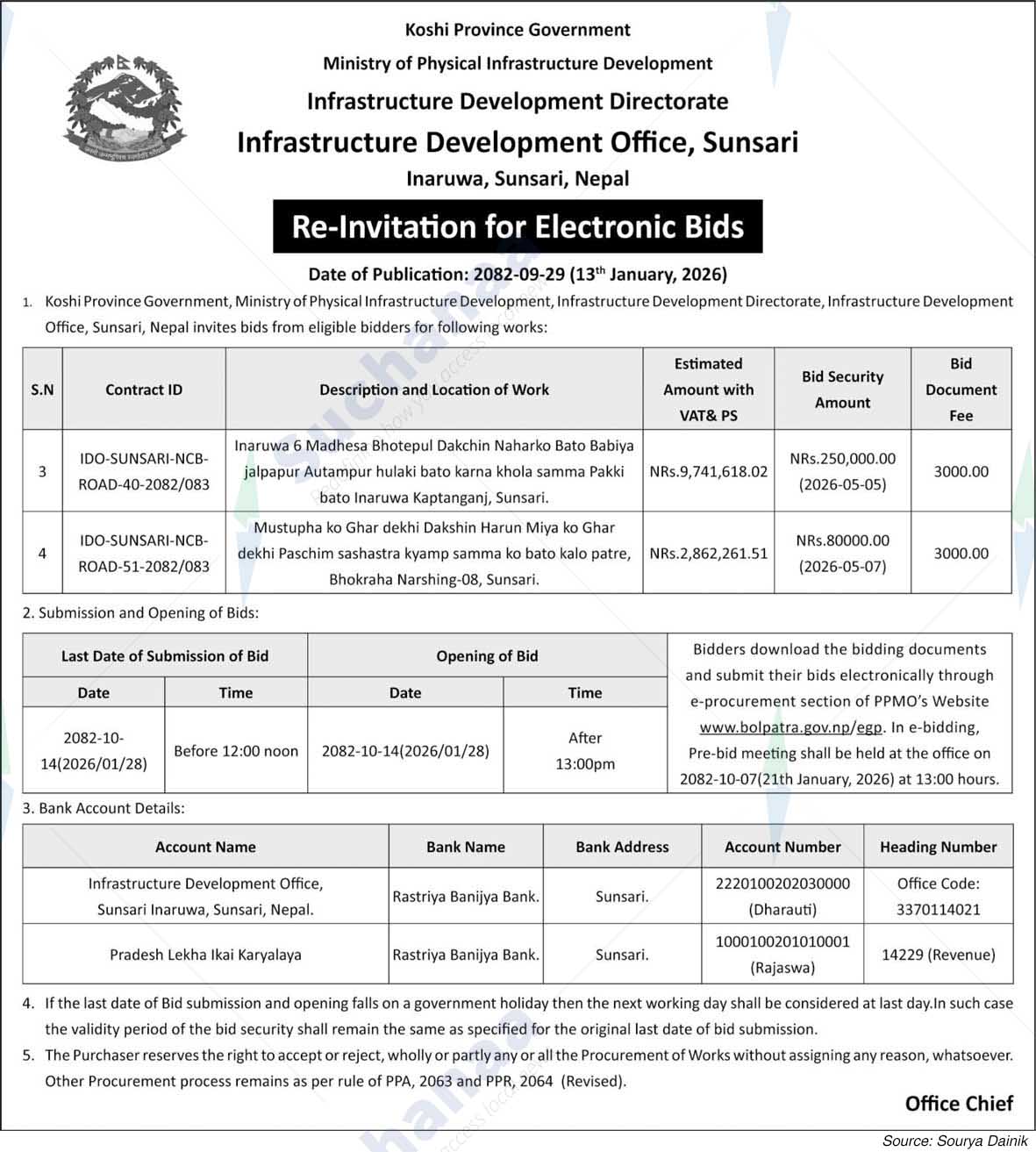 Infrastructure Development Office, Sunsari