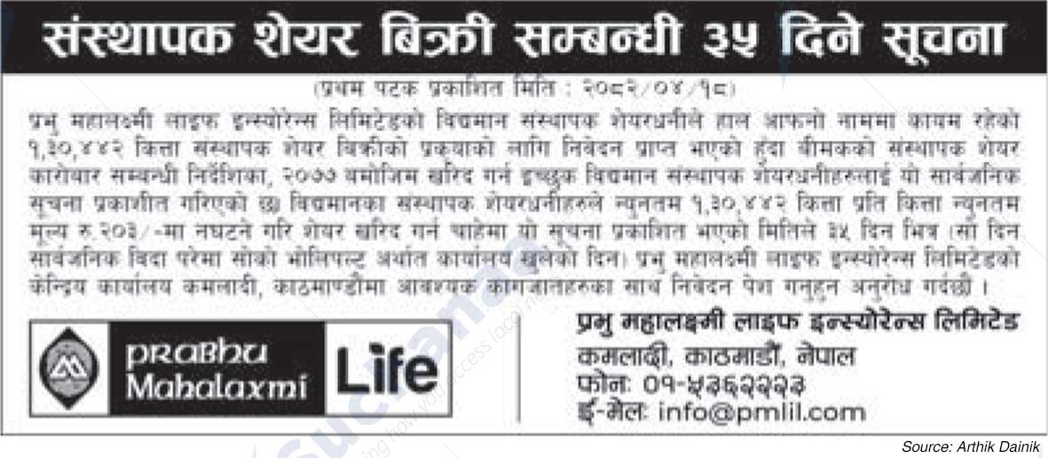 Prabhu Mahalaxmi Life Insurance Limited