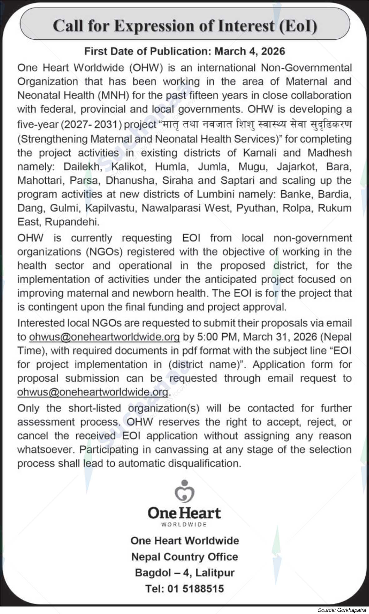 One Heart Worldwide (OHW)