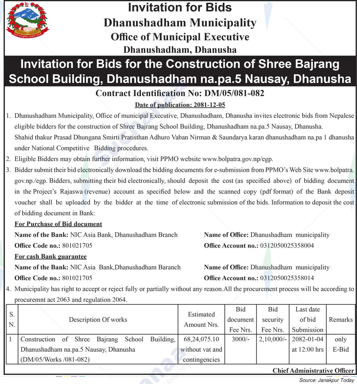 Dhanushadham Municipality