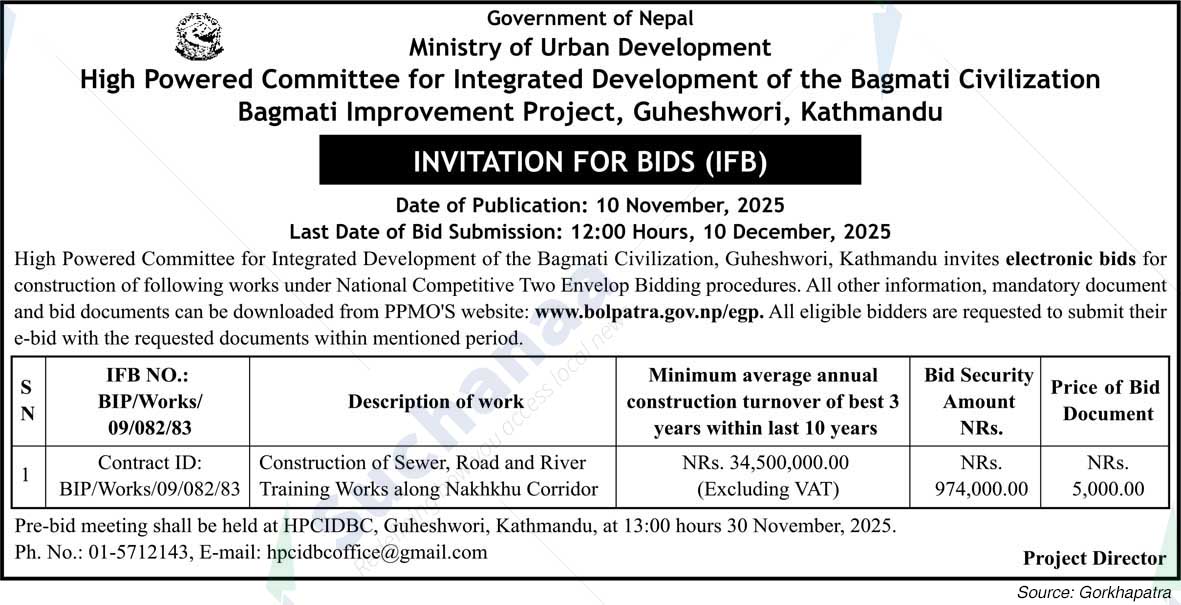 Bagmati Improvement Project, Guheshwori, Kathmandu