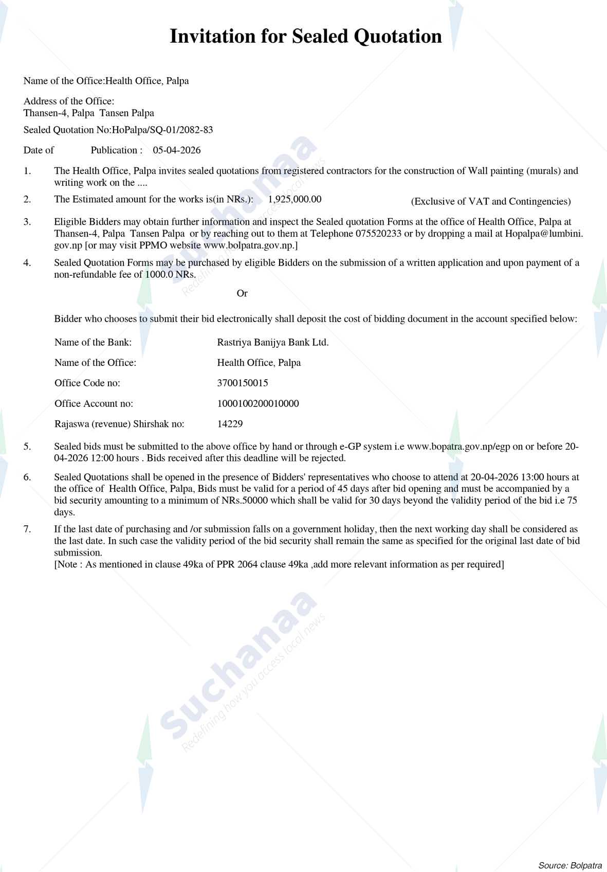 Health Office, palpa