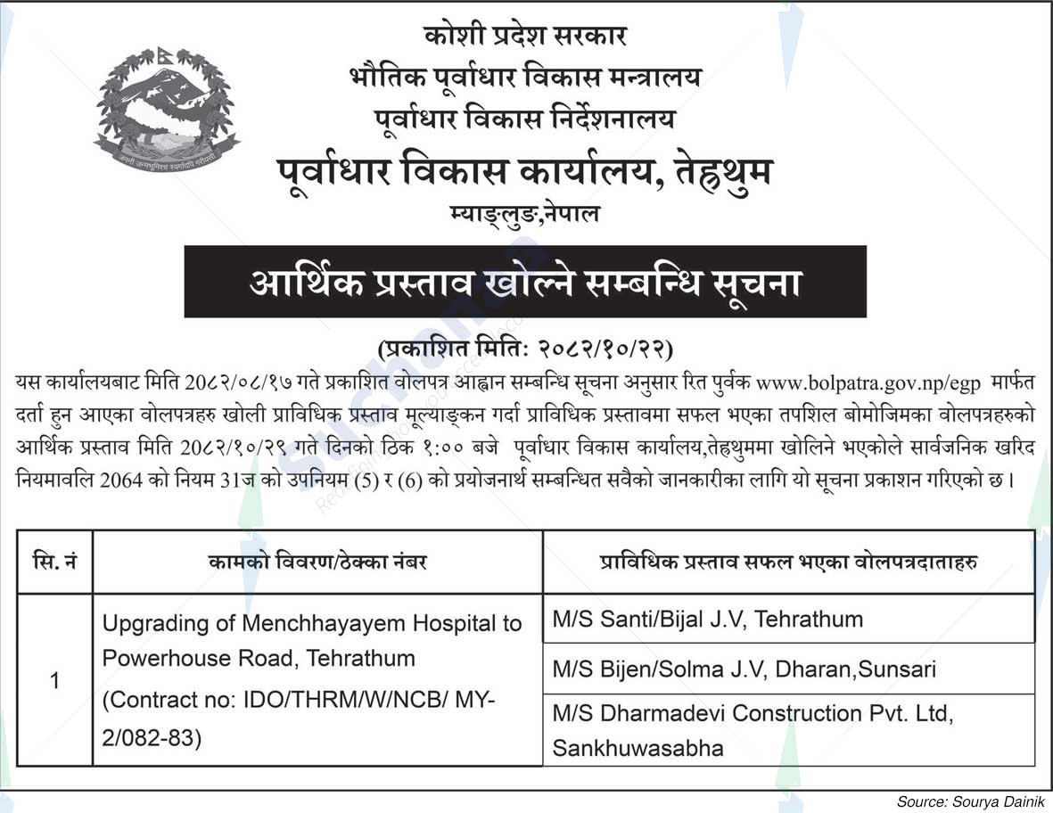 Infrastructure Development Office, Tehrathum