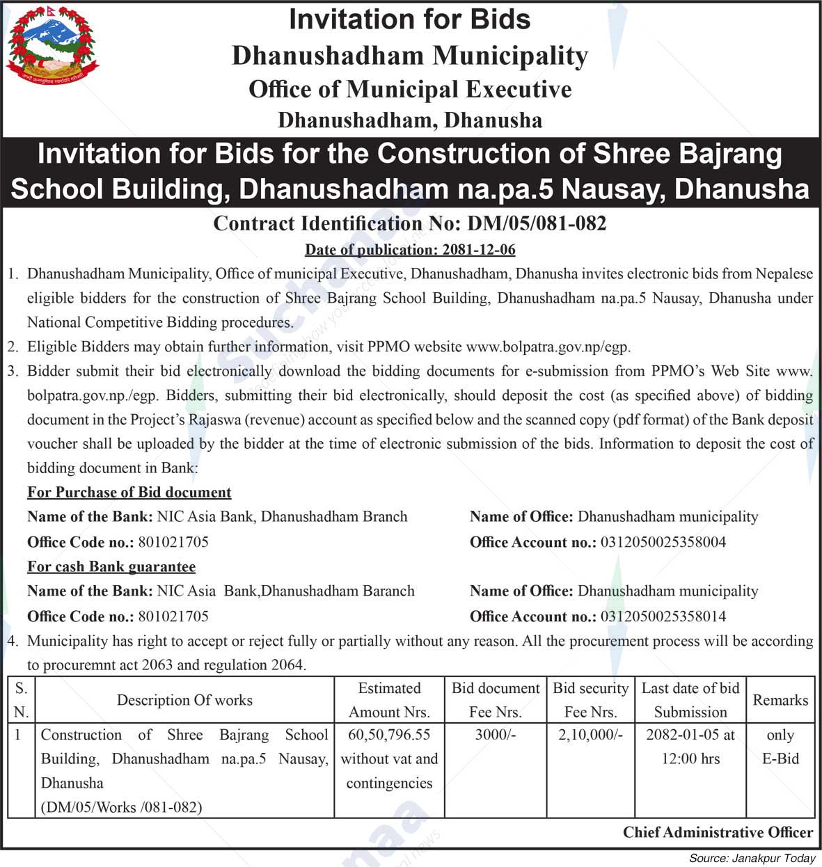 Dhanushadham Municipality