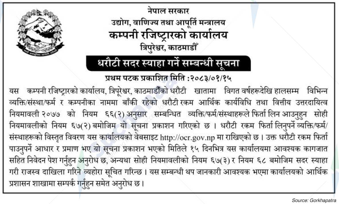 Office of Company Register, Tripureshwor, Kathmandu