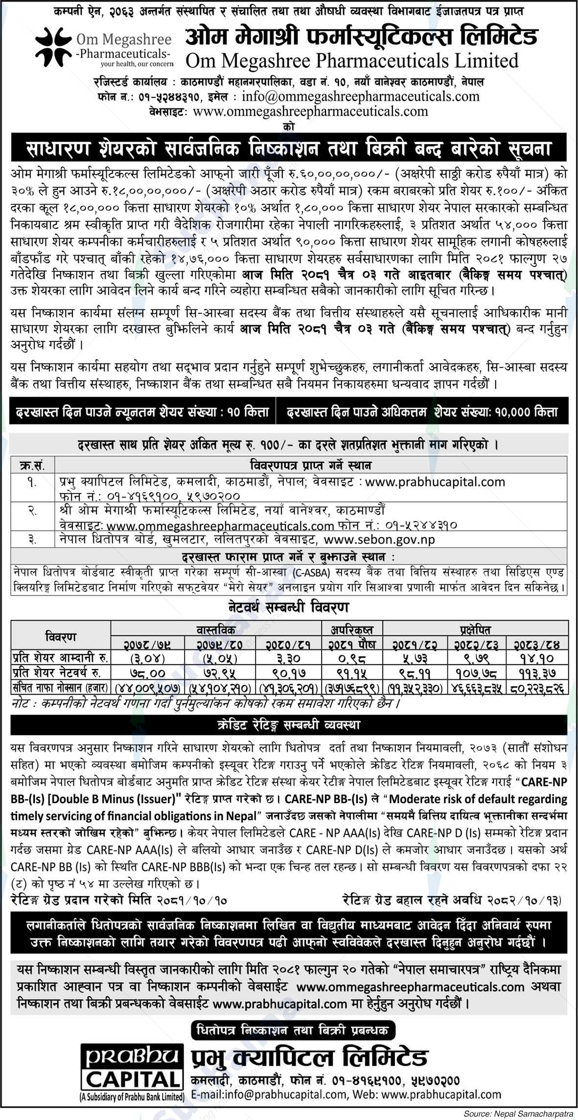 Om Megashree Pharmaceuticals Limited
