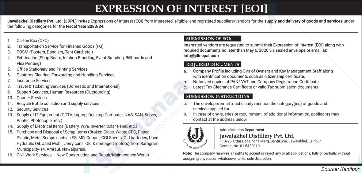 Jawalakhel Distillery Pvt. Ltd.