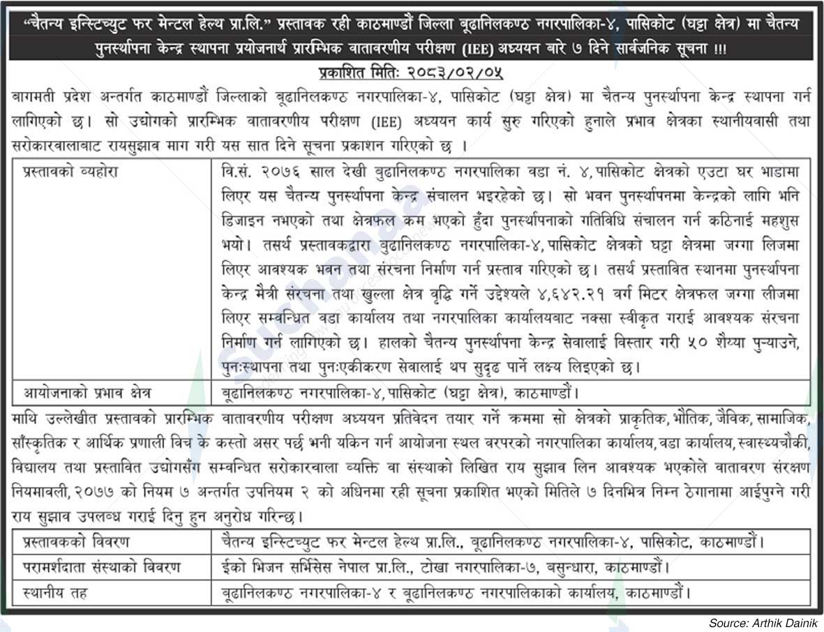 Chaitanya Institute for Mental Health Pvt. Ltd., Kathmandu