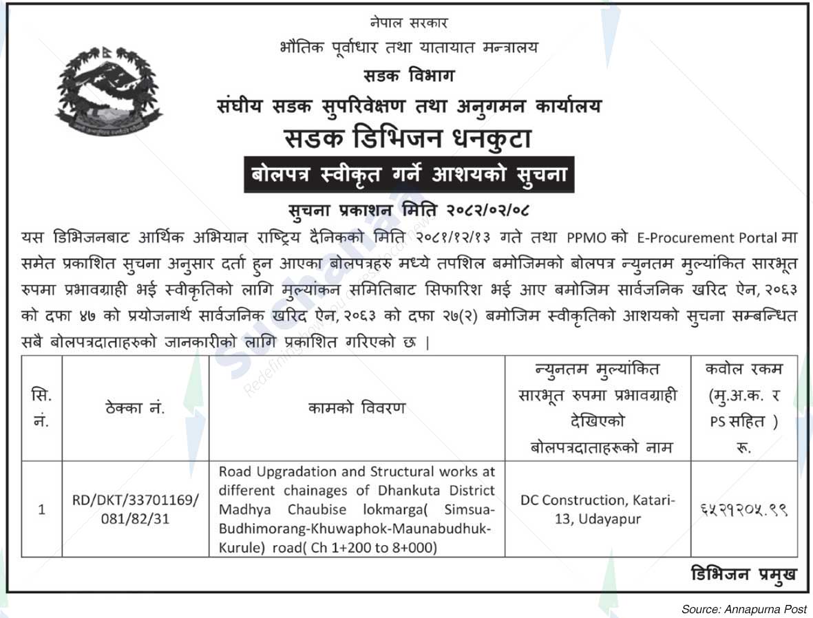 Road Division Dhankuta