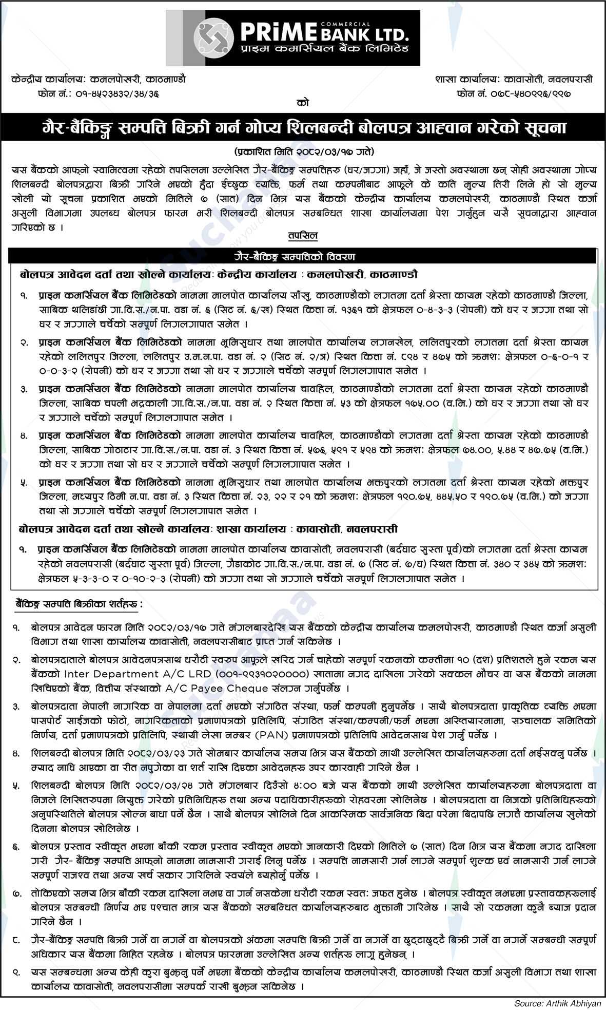 Prime Commercial Bank Limited
