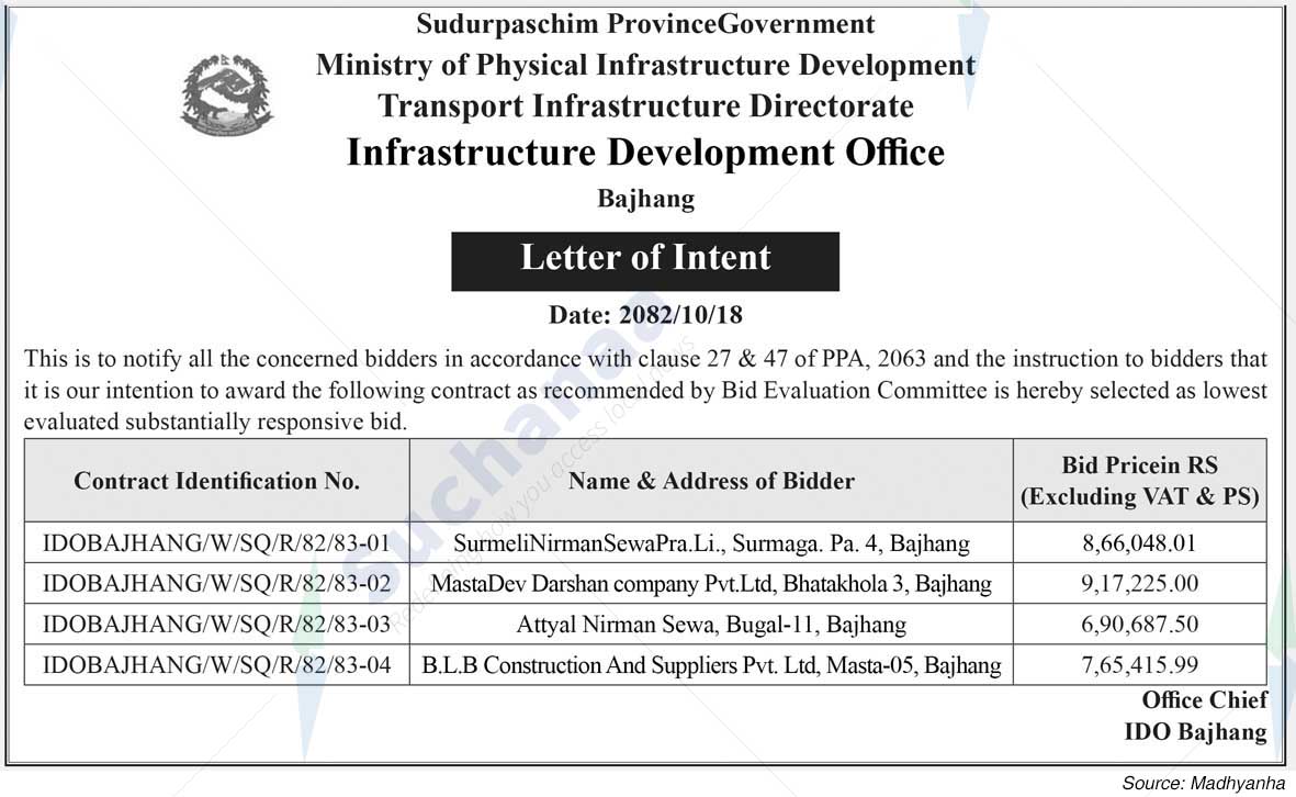 Infrastructure Development Office, Bajhang