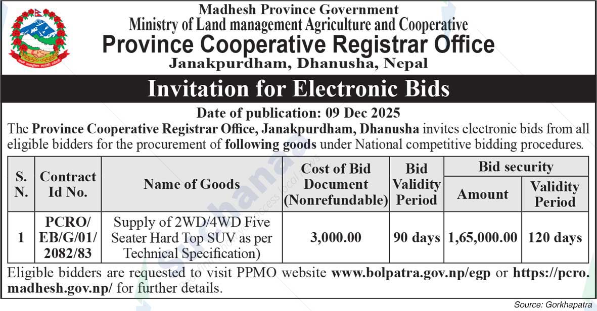 rovince Cooperative Registrar Office, Janakpurdham, Dhanusha