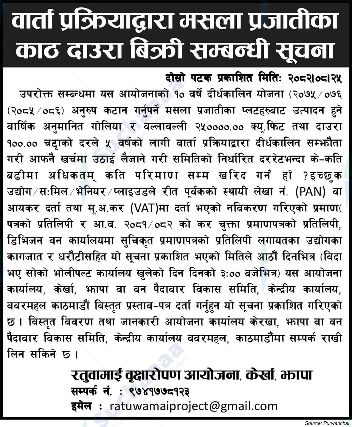 Ratuwamai Brichyaropan Project, Kerkha, Jhapa