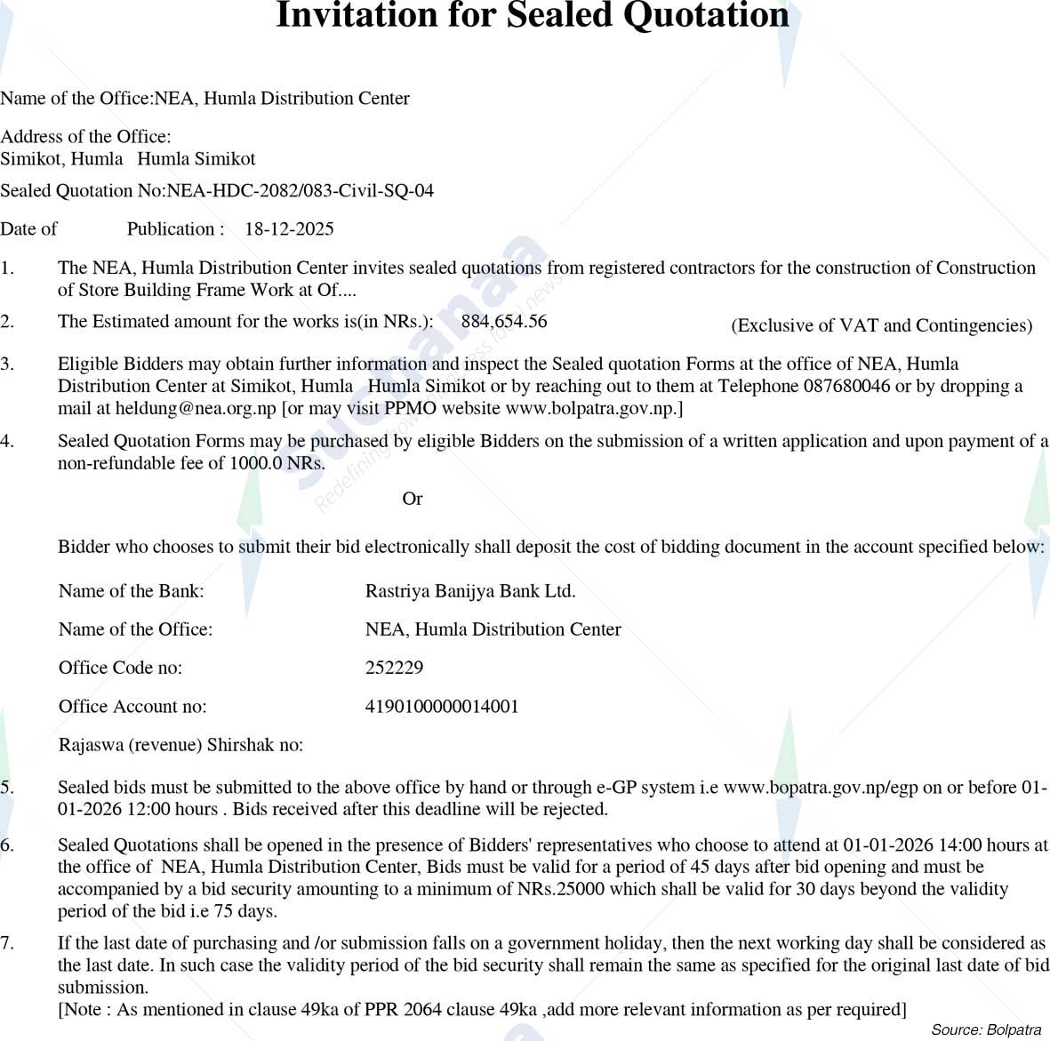 NEA, Humla Distribution Center