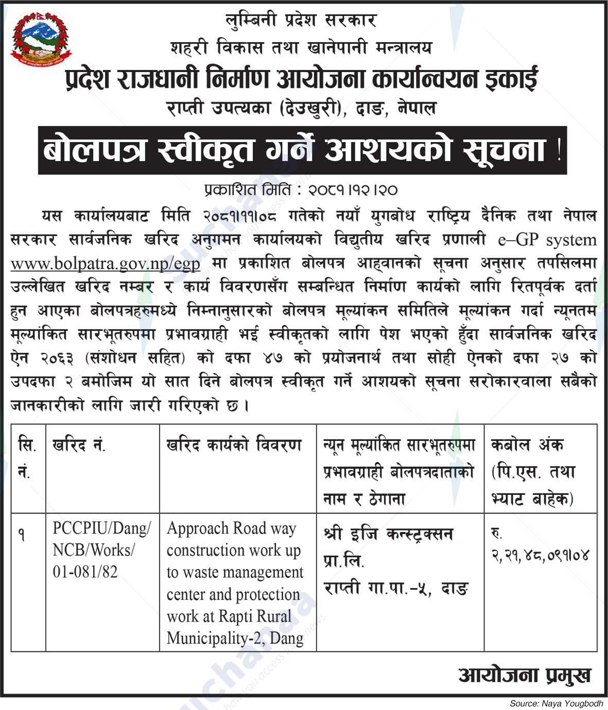 Province Capital Construction Project Implementation Unit