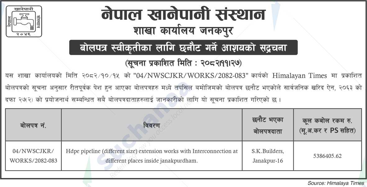 Nepal Water Supply Corporation (NSC)