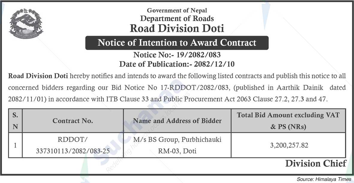 Road Division, Doti