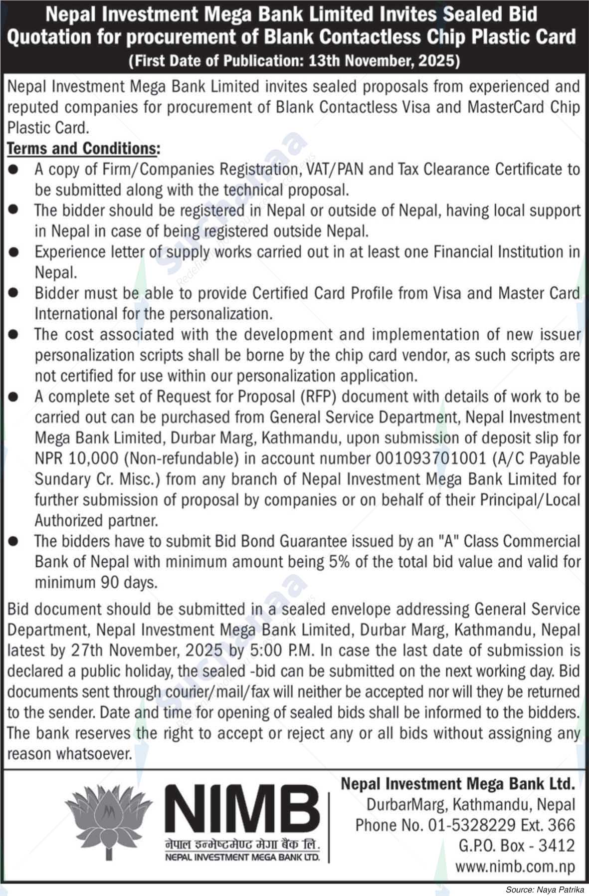 Nepal Investment Mega Bank Ltd. (NIMB)