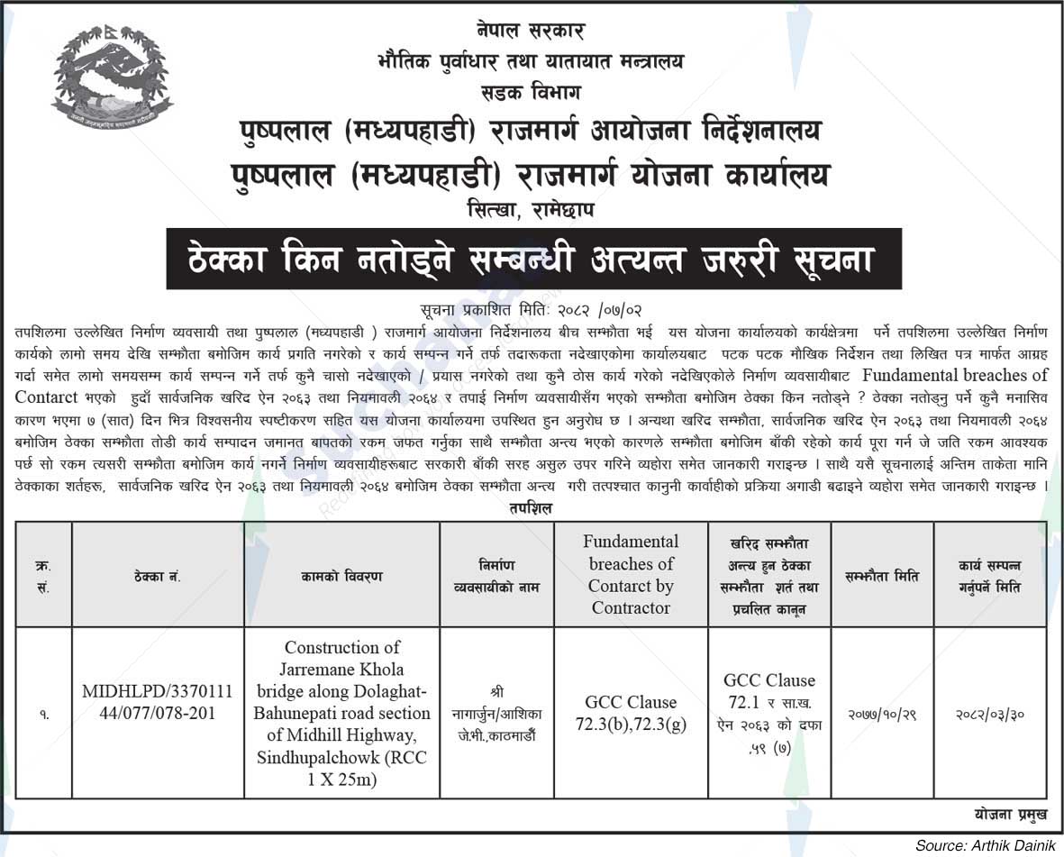 Pushpalal (Mid-Hill) Highway Planning Office