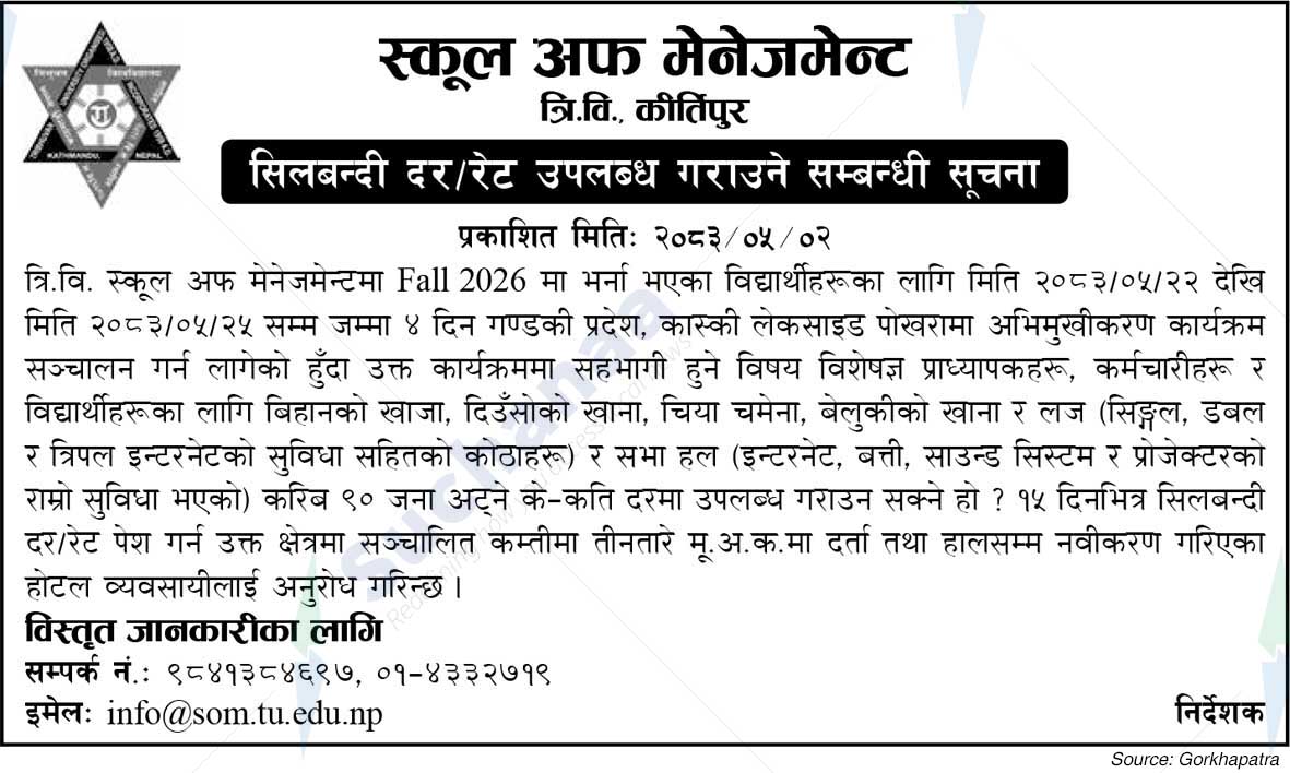 Tribhuvan University, School of Management (SOMTU)