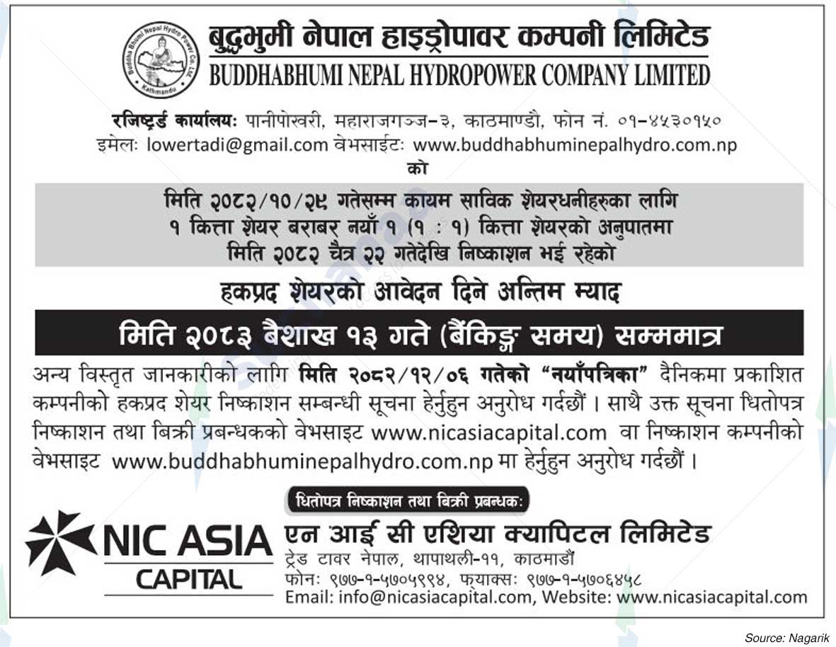 BuddhaBhumi Nepal HydroPower Company Limited ( BNHC )